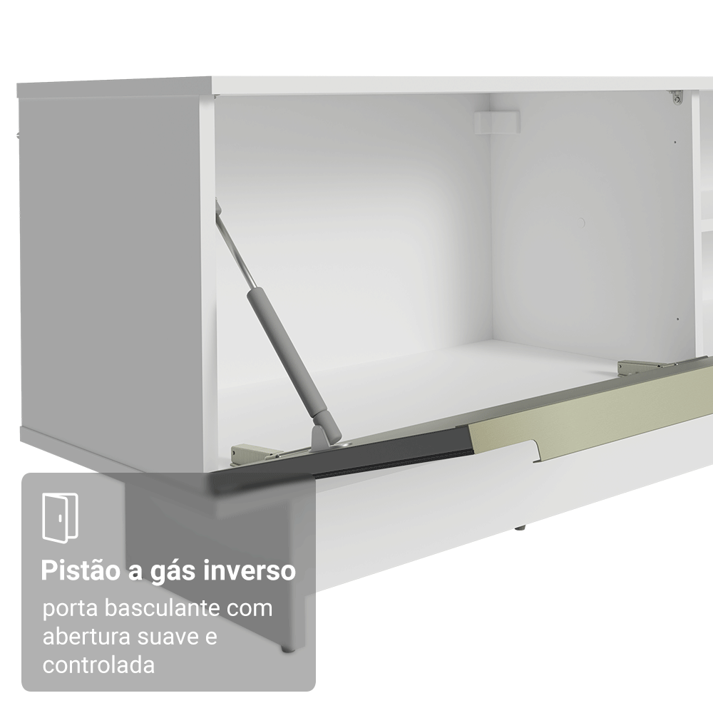 Rack para TV até 80 Polegadas 218 cm 2 Portas Branco/Preto Lux Madesa
