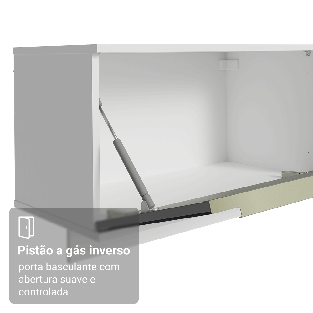 Rack Suspenso para TV até 80 Polegadas 218 cm 2 Portas Branco/Preto Lux Madesa