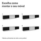 Rack Suspenso para TV até 80 Polegadas 218 cm 2 Portas Branco/Preto Vik Madesa