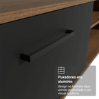 Rack para TV até 80 Polegadas 218 cm 2 Portas Rustic/Preto Agata Madesa