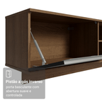 Rack Suspenso para TV até 80 Polegadas 218 cm 2 Portas Rustic/Preto Glamy Madesa
