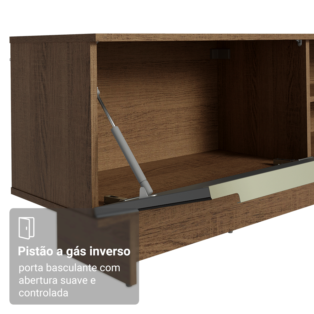 Rack para TV até 80 Polegadas 218 cm 2 Portas Rustic/Preto Lux Madesa