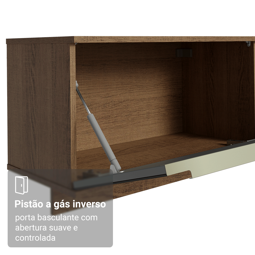 Rack Suspenso para TV até 80 Polegadas 218 cm 2 Portas Rustic/Preto Lux Madesa