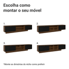 Rack Suspenso para TV até 80 Polegadas 218 cm 2 Portas Rustic/Preto Vik Madesa
