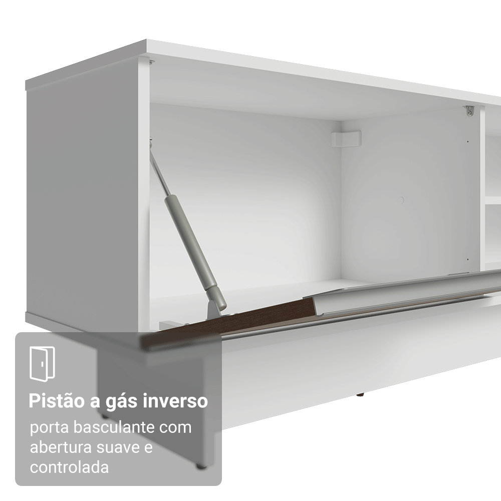 Rack para TV até 80 Polegadas 218 cm 2 Portas Branco/Rustic Glamy Madesa
