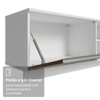 Rack Suspenso para TV até 80 Polegadas 218 cm 2 Portas Branco/Rustic Glamy Madesa