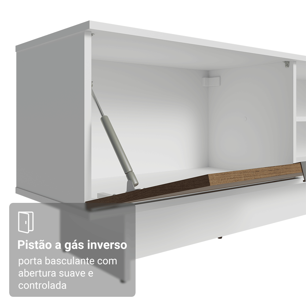 Rack para TV até 80 Polegadas 218 cm 2 Portas Branco/Rustic Stella Madesa