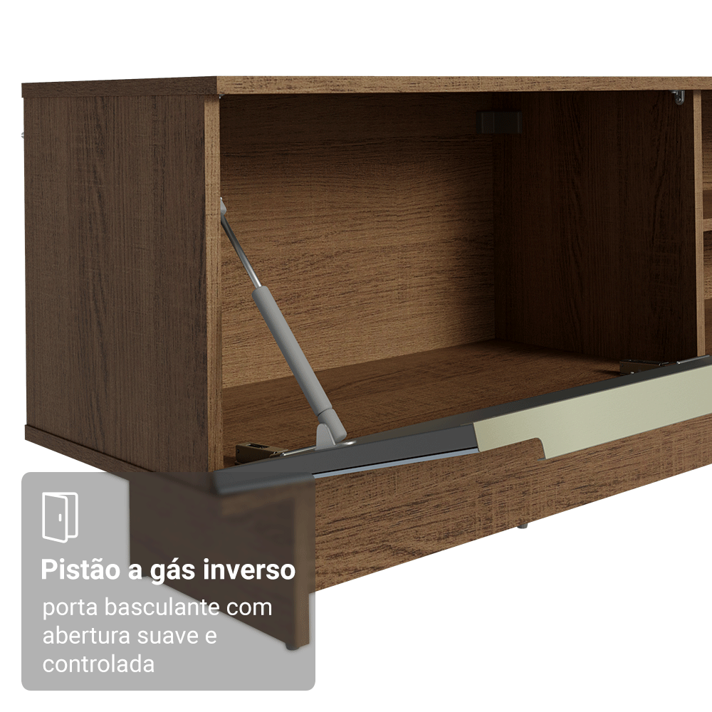 Rack para TV até 80 Polegadas 218 cm 2 Portas Rustic/Cinza Lux Madesa