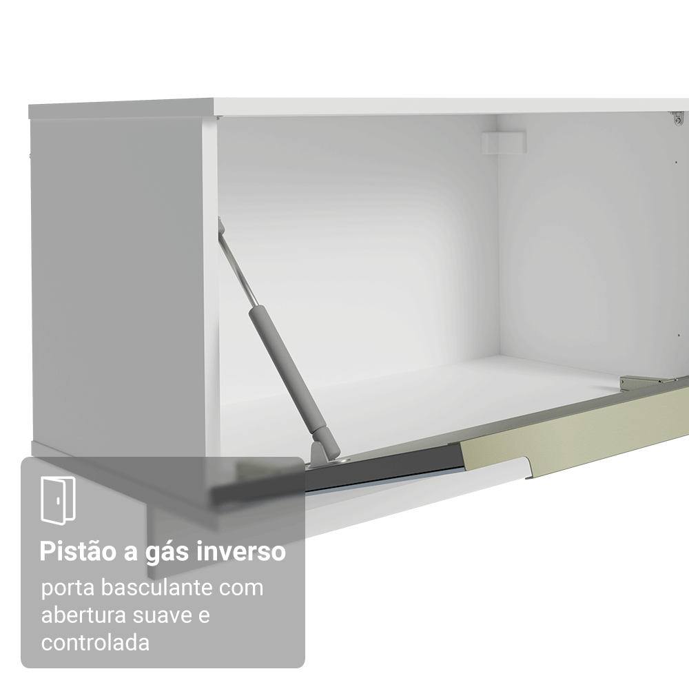Rack Suspenso para TV até 80 Polegadas 218 cm 2 Portas Branco/Cinza Lux Madesa