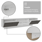 Rack Suspenso para TV até 80 Polegadas 218 cm 2 Portas Branco/Cinza Vik Madesa