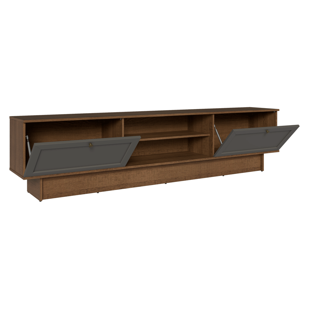 Rack para TV até 80 Polegadas 218 cm 2 Portas Rustic/Cinza Vik Madesa