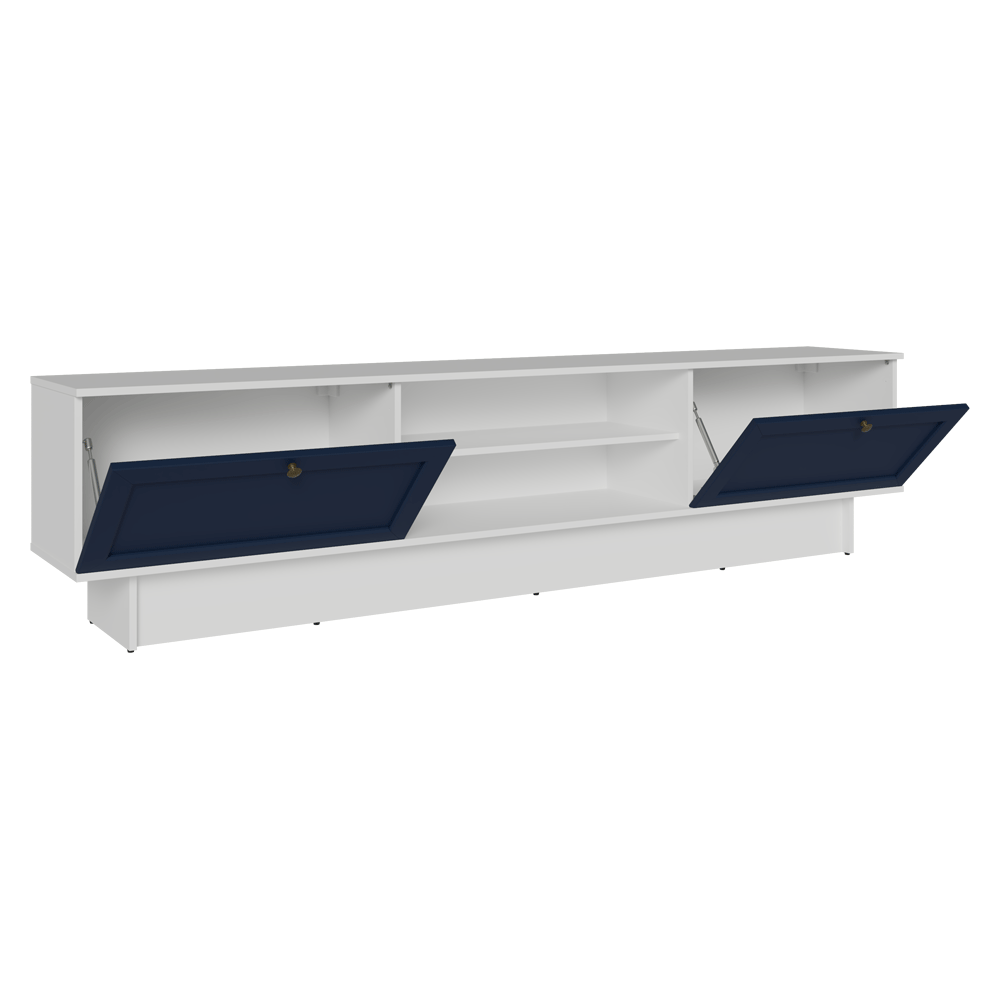 Rack para TV até 80 Polegadas 218 cm 2 Portas Branco/Azul Vik Madesa