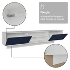 Rack Suspenso para TV até 80 Polegadas 218 cm 2 Portas Branco/Azul Vik Madesa