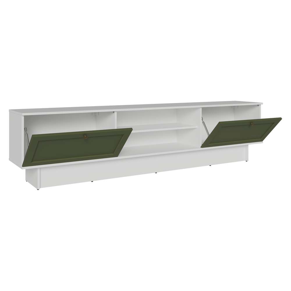 Rack para TV até 80 Polegadas 218 cm 2 Portas Branco/Verde Vik Madesa