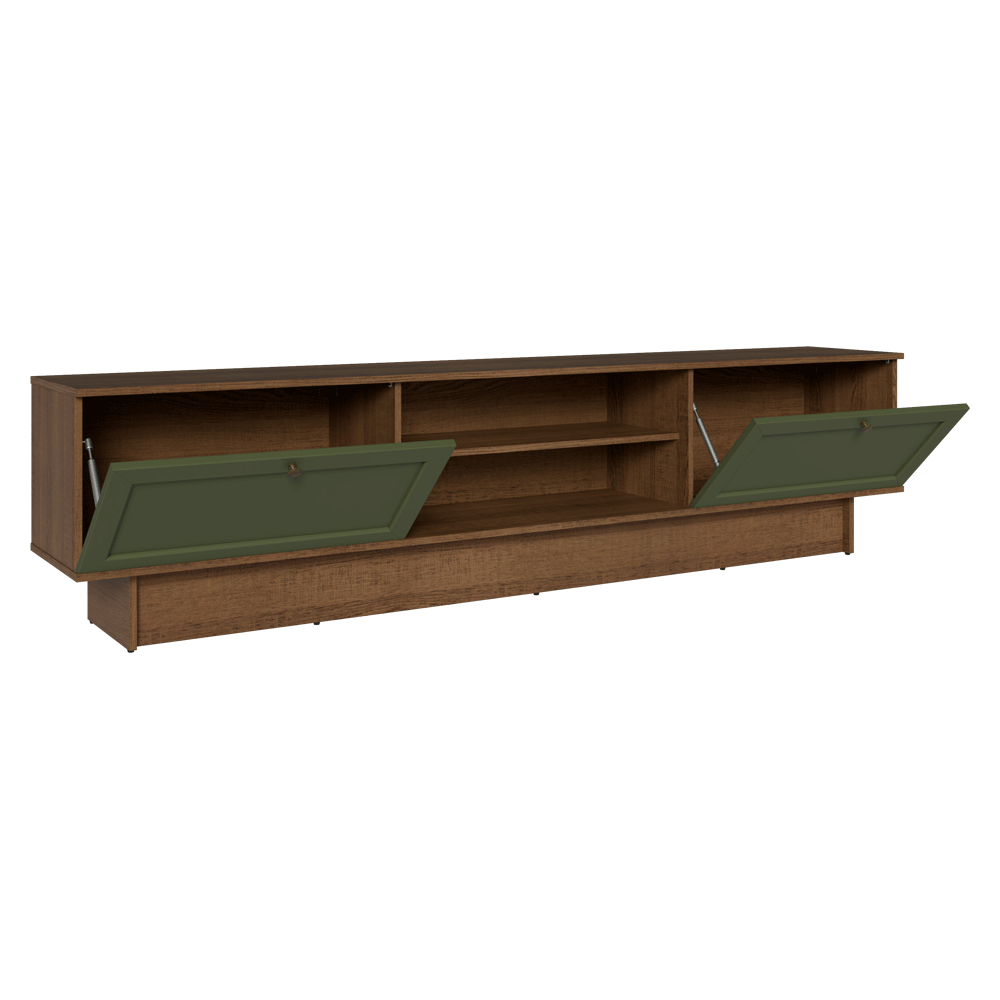 Rack para TV até 80 Polegadas 218 cm 2 Portas Rustic/Verde Vik Madesa