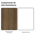 Escrivaninha de Canto Madesa 6937 com 2 Gavetas Rustic/Branco PO
