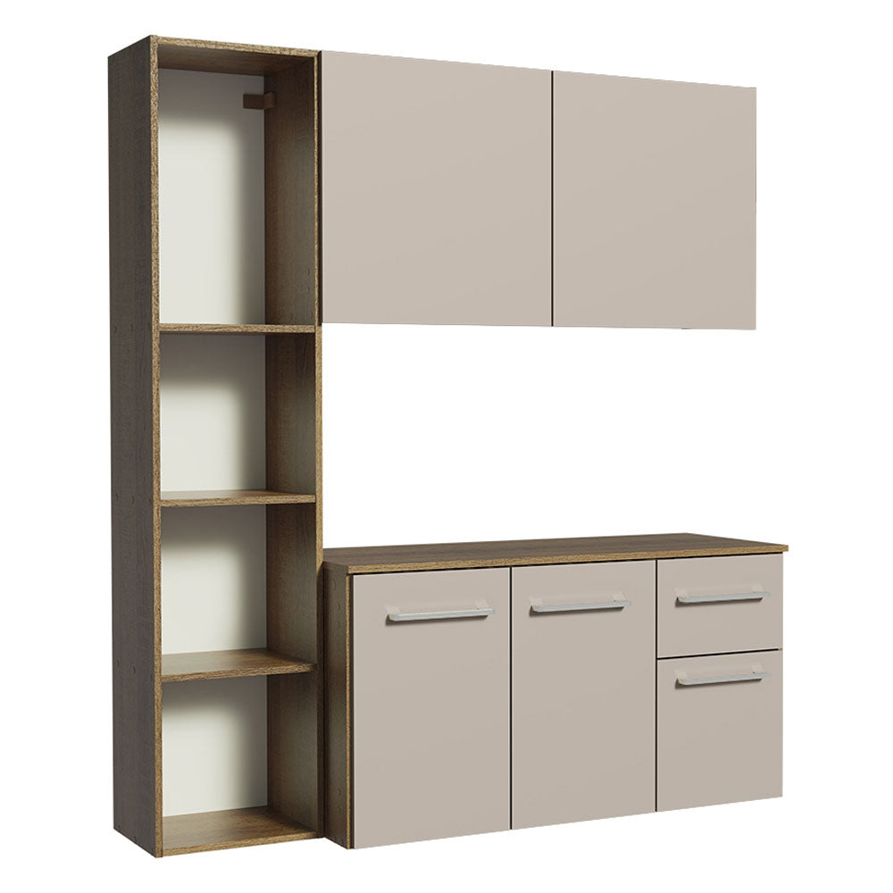 Armário de Cozinha Compacta 120cm Rustic/Crema Easy Madesa