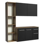 Armário de Cozinha Compacta 120cm Rustic/Preto Easy Madesa