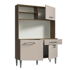 Armário de Cozinha Compacta 120cm Rustic/Crema Life Madesa