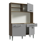 Armário de Cozinha Compacta 120cm Rustic/Cinza Life Madesa