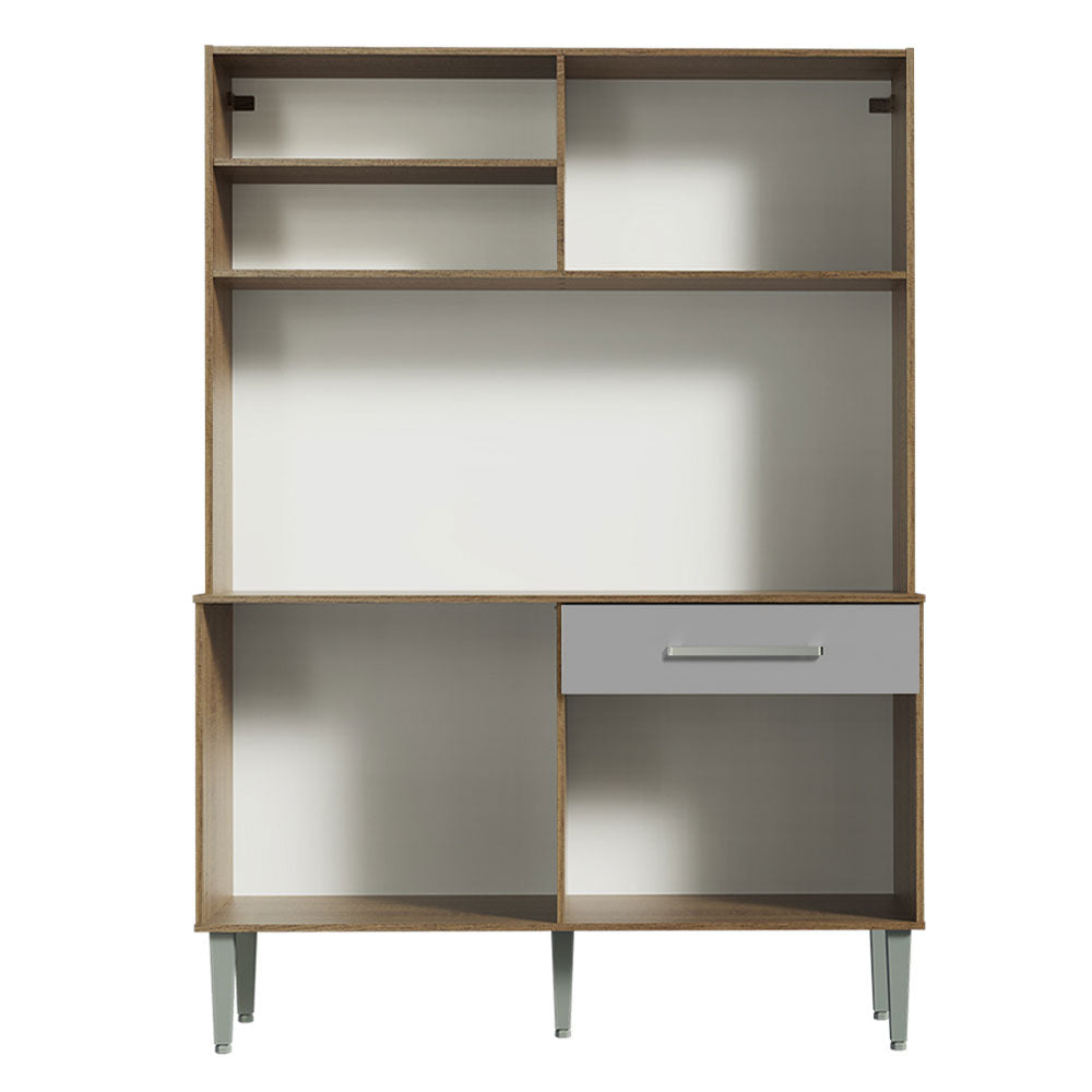 Armário de Cozinha Compacta 120cm Rustic/Cinza Life Madesa