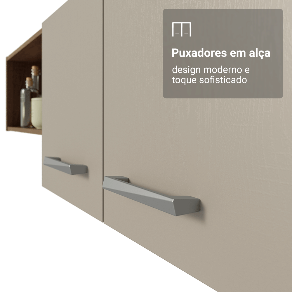 Armário de Cozinha Compacta 196cm Rustic/Crema Aura Madesa