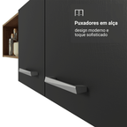 Armário de Cozinha Compacta 196cm Rustic/Preto Aura Madesa