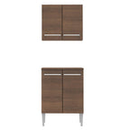 Kit com Armário Aéreo e Balcão 64cm Rustic Emilly Madesa