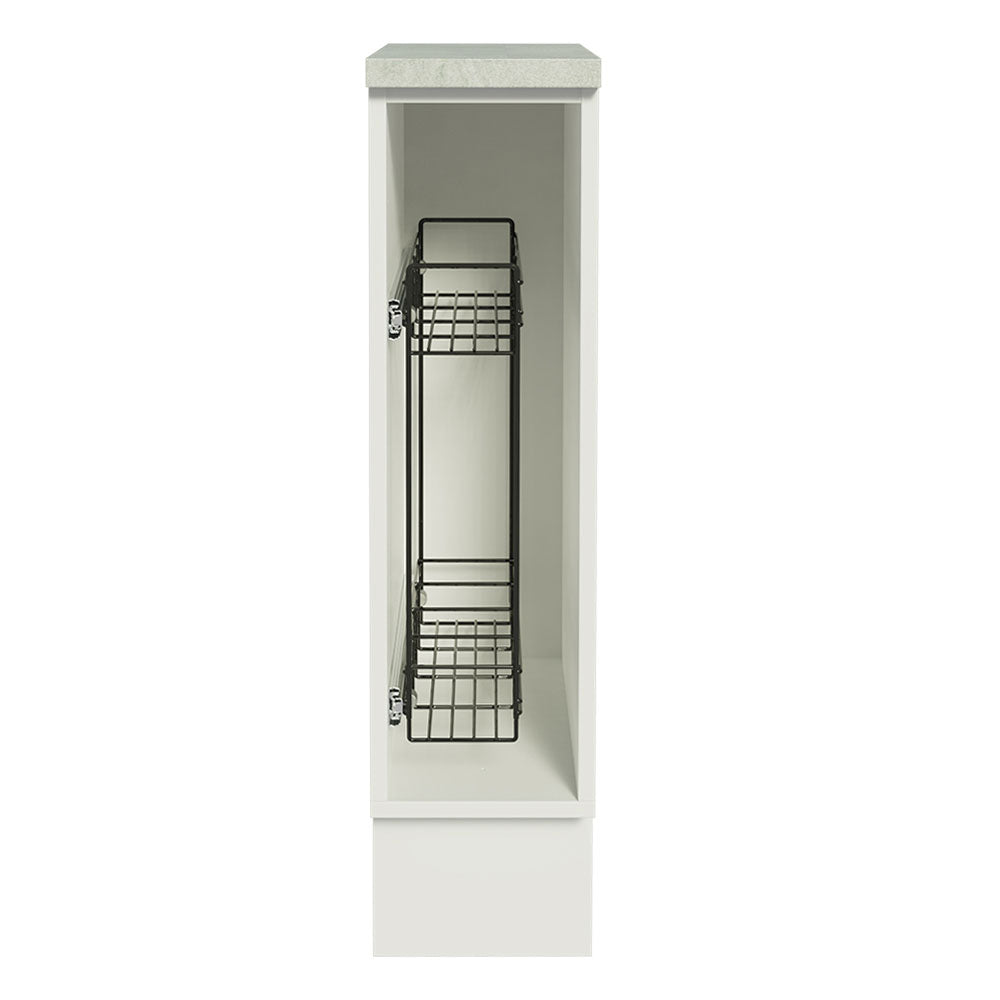 Balcão Porta-Temperos 20 x 60 cm (Com Tampo) para Cozinhas Branco Madesa