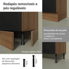 Balcão Porta-Temperos 20x60 cm 1 Porta (Com Tampo) Rustic/Preto Vik Madesa