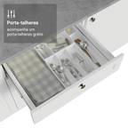 Balcão de Cozinha 60 x 60 cm 3 Gavetas (Sem Tampo) Branco Vik Madesa