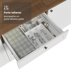 Balcão de Cozinha 60 x 60 cm 3 Gavetas (Sem Tampo) Rustic/Branco Vik Madesa