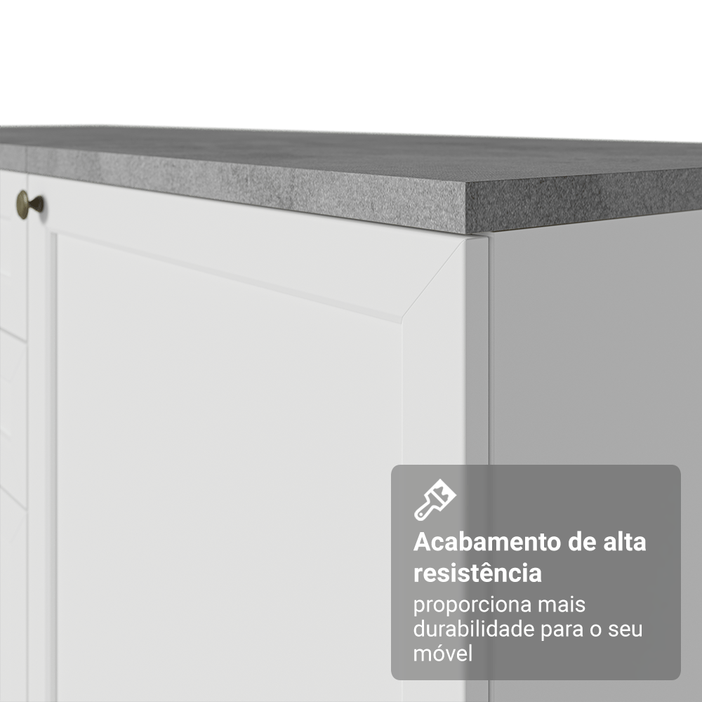 Balcão de Cozinha 70 x 60 cm 2 Portas (Com Tampo) Branco Vik Madesa