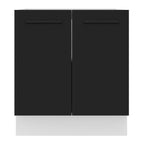 Balcão de Cozinha Madesa Agata 70 x 60 cm 2 Portas (Sem Tampo) Branco/Preto