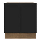 Balcão de Cozinha Madesa Agata 70 x 60 cm 2 Portas (Sem Tampo) Rustic/Preto