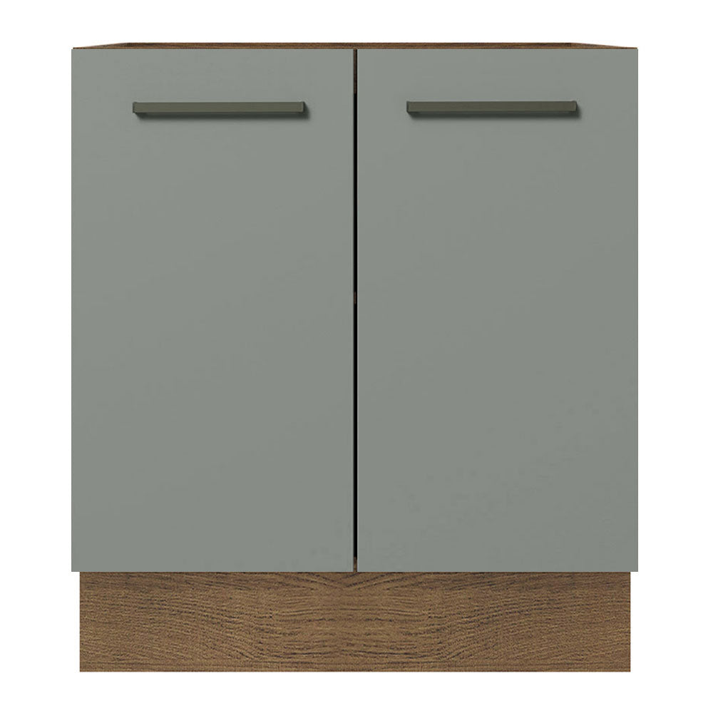 Balcão de Cozinha Madesa Agata 70 x 60 cm 2 Portas (Sem Tampo) Rustic/Cinza