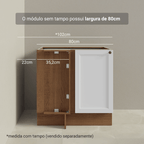 Balcão de Canto para Linha de 60 cm Profundidade (Sem Tampo) Rustic/Branco Vik Madesa