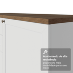 Balcão de Canto para Linha de 60 cm Profundidade (Com Tampo) Branco/Rustic Vik Madesa