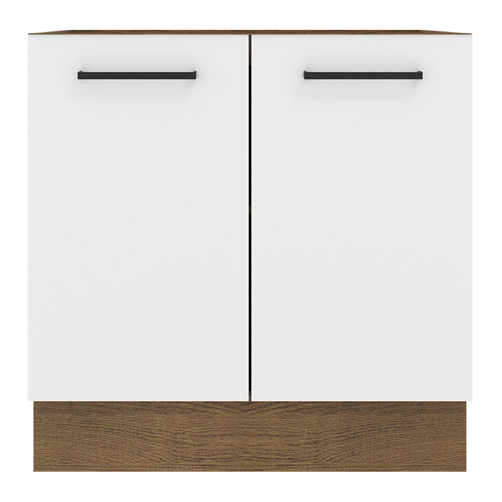 Balcão de Cozinha Madesa Agata 80 x 60 cm 2 Portas (Sem Tampo) Rustic/Branco