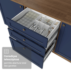 Torre Quente 60 x 60 cm 1 Porta 3 Gavetas Rustic/Azul Vik Madesa