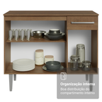 Balcão Gabinete com Pia 3 Portas e 1 Gaveta 105cm Rustic Emilly Madesa