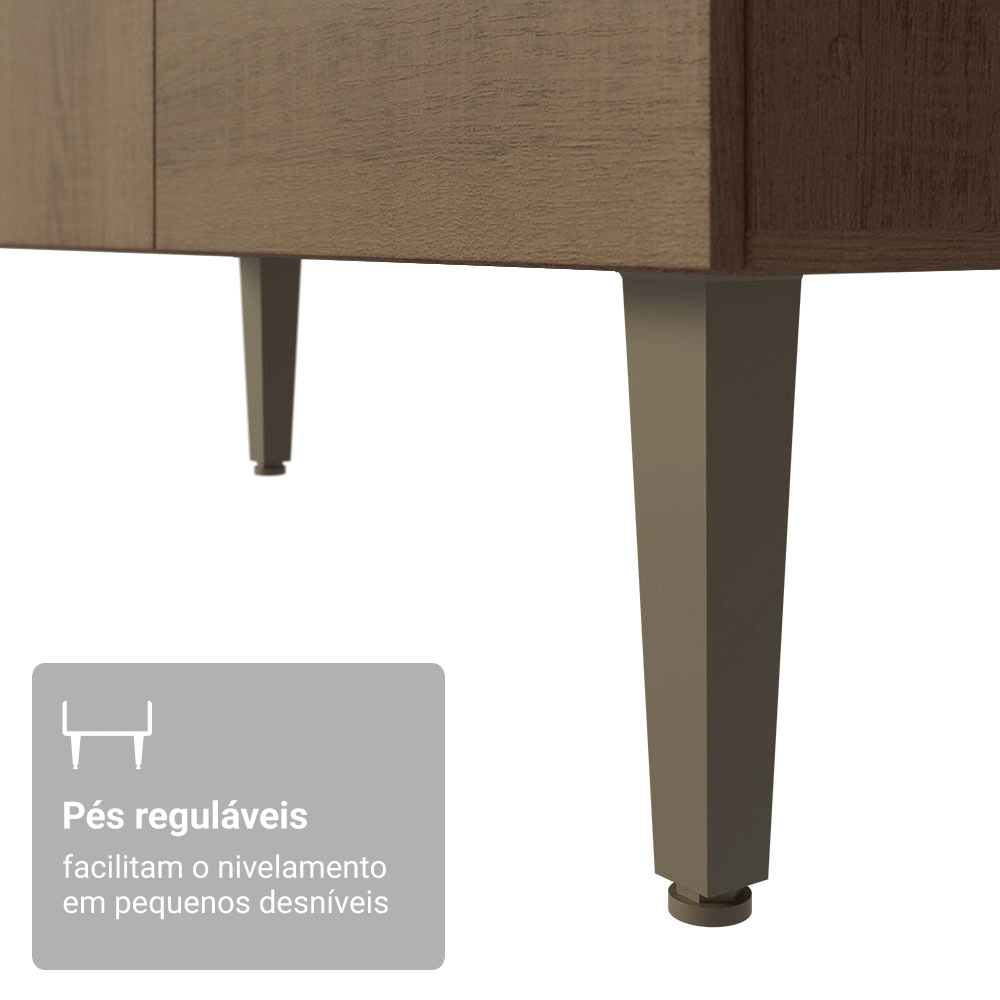 Balcão Gabinete 3 Portas 2 Gavetas Rustic Gourmet Madesa
