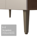 Balcão Gabinete com Pia 3 Portas e 2 Gavetas 105cm Rustic/Crema Gourmet Madesa