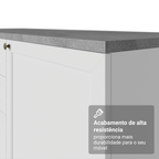 Balcão Gabinete de Pia 120 cm (Sem Tampo) Branco Vik Madesa