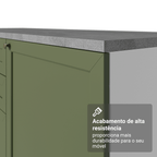 Balcão de Cozinha 120 cm 2 Portas Branco/Verde Vik Madesa