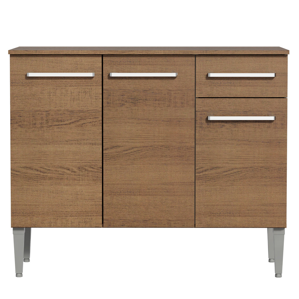 Balcão Gabinete Madesa Emilly 3 Portas e 1 Gaveta Rustic