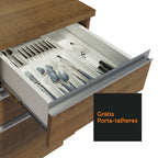 Balcão Gabinete de Pia Madesa Glamy 2 Portas e 3 Gavetas + Porta-Talheres Rustic