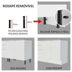 Balcão de Pia Madesa Glamy 150 cm 2 Portas e 2 Gavetas (Sem Tampo e Pia) Branco