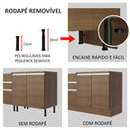 Balcão Madesa Glamy 150 cm 2 Portas e 2 Gavetas (Com Tampo) Rustic