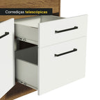 Balcão de Pia Madesa Agata 150 cm 2 Portas e 2 Gavetas (Sem Tampo e Pia) Rustic/Branco